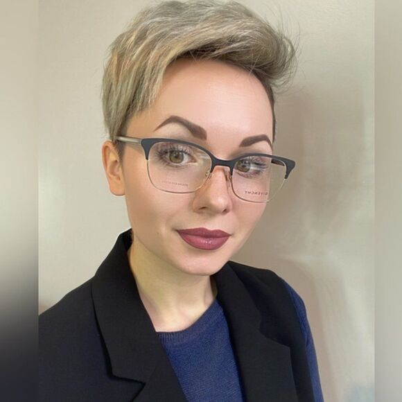 NEW Givenchy GV0076 2M2 Black Gold Rectangle Women Eyeglasses - Picture 6 of 11